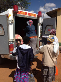 Ambulance picking up patients