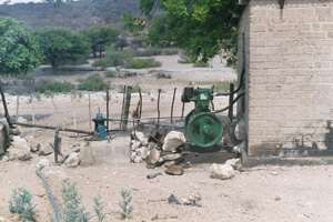 Borehole refurbished to provide fresh water for school and village.