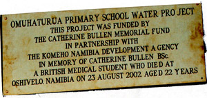 Omuhaturua borehole plaque